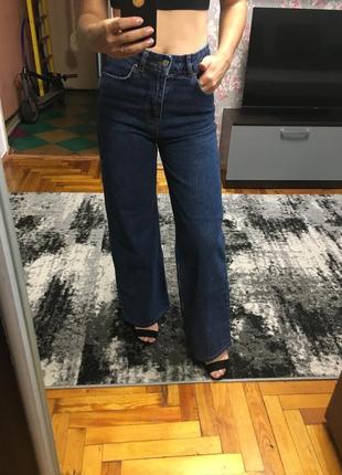 Новые джинсы клеш, платной коттон, не тянется, синий красивый цвет