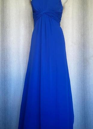 Женское яркое длинное вечернее летнее нарядное платье, платье, сарафан цвета электрик фотосессия1 фото