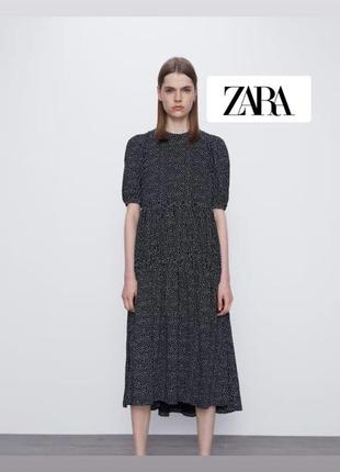 ❗️sale❗️ ярусное платье миди от zara