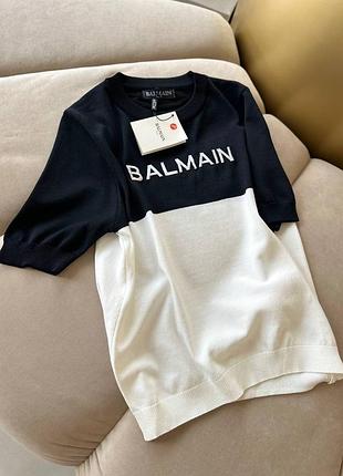 Майка американка в стиле balmain молоко черная