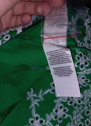 Волшебная блузка изумрудного цвета 100% хлопок. 42-44 размер10 фото