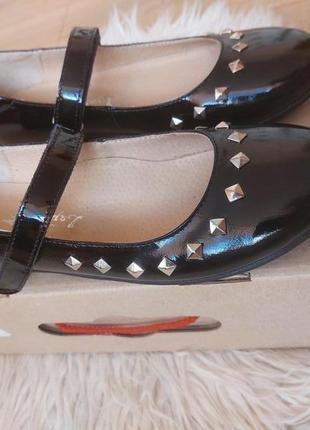 Туфли ортопедические кожаные лапси для девочки новые чёрные р. 352 фото