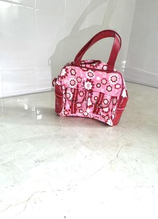 Сумка винтажная яркая большая вместительная розовая красная мини сумка bershka1 фото