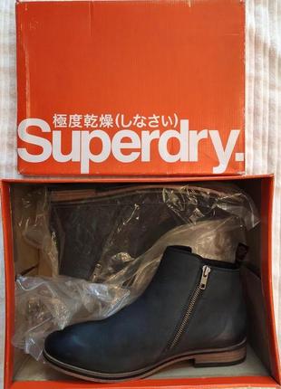 Ботинки челси superdry trenton zip boot 42 eu black nubuck новые4 фото