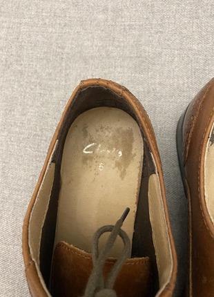 Кожаные женские туфли броги, оксфорды, clarks, оригинал, коричневые, размер 388 фото