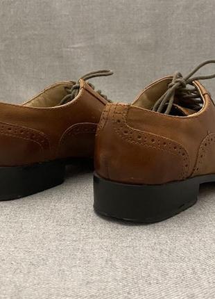 Кожаные женские туфли броги, оксфорды, clarks, оригинал, коричневые, размер 386 фото