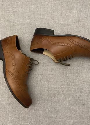 Кожаные женские туфли броги, оксфорды, clarks, оригинал, коричневые, размер 3810 фото