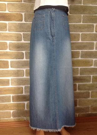 Стильная джинсовая юбка макси   💯% коттон размер 144 фото