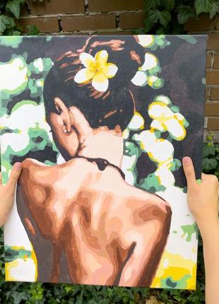 Картина разрисована по номерам интрига женщина девушка обнаженная спина1 фото