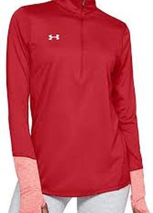 Беговая женская красная спортивная тренировочная кофта свитшот термо лонгслив under armour1 фото