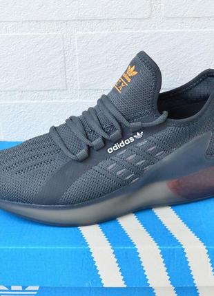 Adidas boost кросівки чоловічі літні сіткою сірі з помаранчевим адідас буст10 фото