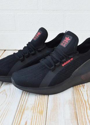 Adidas yeezy boost кросівки чоловічі літні сіткою чорні з червоним сітка5 фото