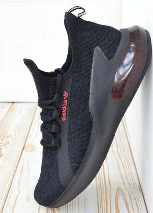 Adidas yeezy boost кросівки чоловічі літні сіткою чорні з червоним сітка4 фото