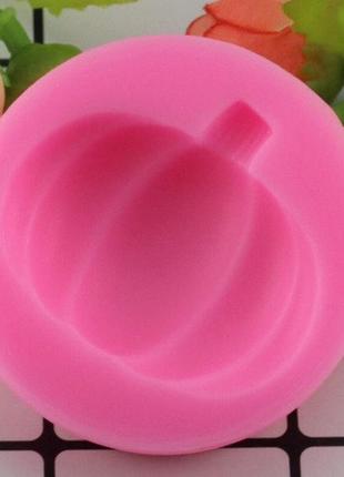 Молд силиконовый тыква диаметр молда 6см, силикон пищевой1 фото