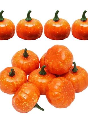 Маленькие тыквы на хэллоуин, оранжевые 4,5см, пенопласт, пластик