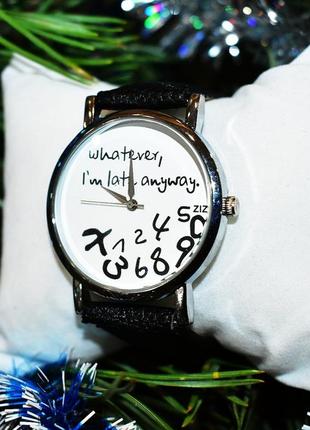 Стильные часы "whatever,i'm late anyway".2 фото