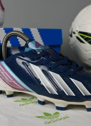 Adidas f10 дитячі футбольні бутси сині із шипами розмір 33