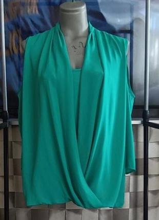 Ментолова трендова блуза + спідниця, або комплект великого розміру,батал, сайз плюс