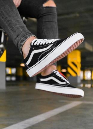 Женские и мужские кроссовки кеды vans old skool black/white3 фото