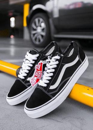 Женские и мужские кроссовки кеды vans old skool black/white2 фото