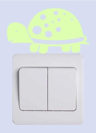 Люминесцентная наклейка "черепаха", размер стикера 10*6см2 фото