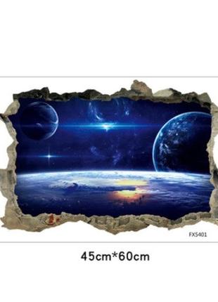 Наклейка на стіну космос 45 на 60 см різнобарвний3 фото