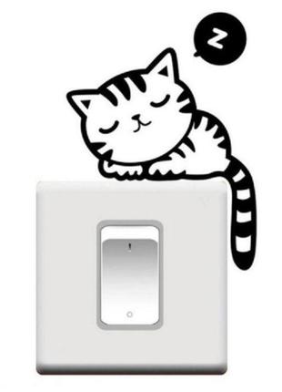 Наклейка на переключатель "кот"1 фото