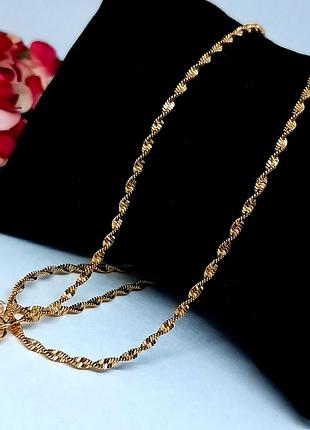 Ланцюжок з медичного золота хр, розмір 45 см*2 мм. позолочені ланцюжки чоловічі та жіночі