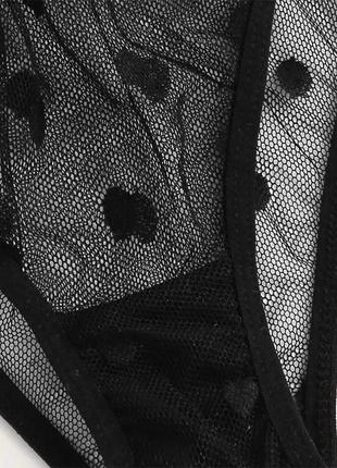 Комплект нижнего белья в горошек one size черный6 фото