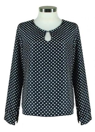 Жіноча блузка в горошок - xl (бюст 94-96см), поліестер, застібка тільки на рукавах4 фото