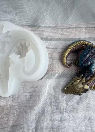Молд силиконовый "дракон" - размер всего молда 11*10см