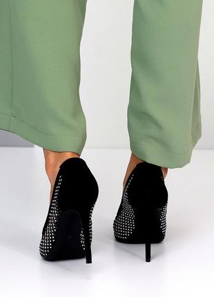 Блестящие туфли "bellesa" на шпильке в стиле zara 18221 босоножки со стразами лодочки5 фото