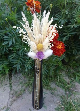 Букет из сухоцветов, декор у ваза, фотозона, сухоцветы4 фото