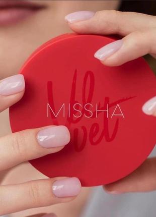 Тональный кушон с матовым финишем missha velvet finish cushion spf 50