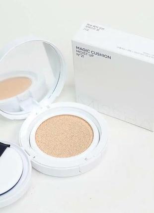 Missha magic cushion moist up spf50+ pa+++ увлажняющий кушон с полуглянцевым финишем