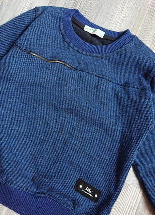 Красивый синий джемпер на мальчика 4-5 лет свитер пуловер кофта4 фото