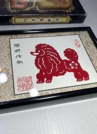 Картина в китайському стилі, chinese paper cutting, як нова!4 фото