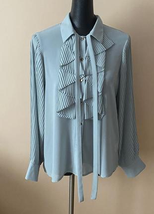 Шифоновая блузка с рукавами плиссе в стиле zara4 фото