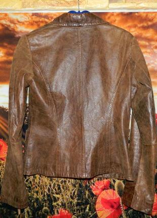 Пиджак женский коричневый натуральная кожа castro concept размер 42-44.6 фото