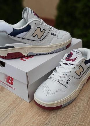 Преміум new balance 550 low якісні стильні чоловічі кросівки нб демісезонні шкіряні2 фото