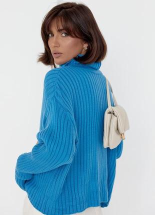 Женский свитер с молнией на воротнике4 фото