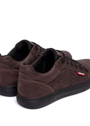 Мужские кожаные туфли levis brown3 фото