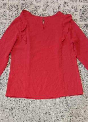 Женская блуза красного цвета из софта батал 48 50 размер3 фото
