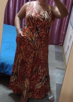 Красивое длинное платье сарафан 52-54