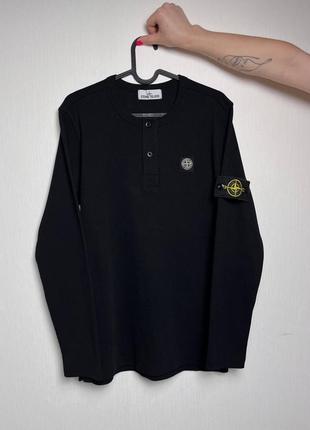 Світшот чорний з патчем stone island стон айленд