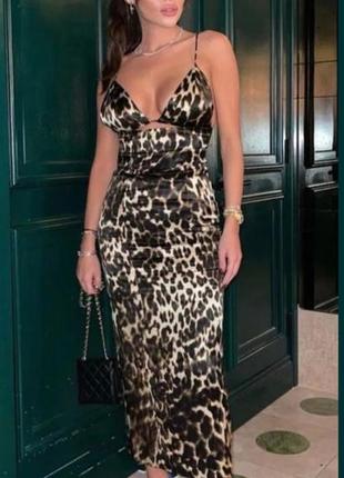 Шикарное леопардовое платье платье zara