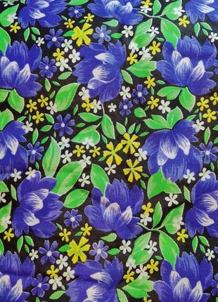 Яркая ткань с синими цветами, летняя ткань (  20 м) похожа на ситец3 фото