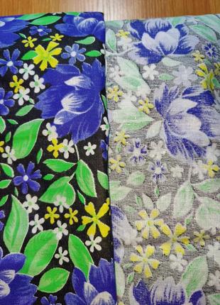 Яркая ткань с синими цветами, летняя ткань (  20 м) похожа на ситец1 фото