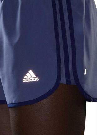 Спортивные женские шорты велосипедки беговые синие короткие с подкладкой adidas running3 фото