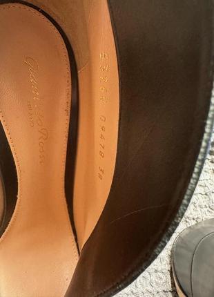 Черные туфли на шпильке с открытым носом из натуральной кожи gianvito rossi оригинал5 фото